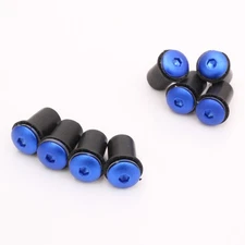 Universal M5 x 15 Dark Blue Motorcycle Windscreen Bolts Kit Wellnut Washer 8 pcs