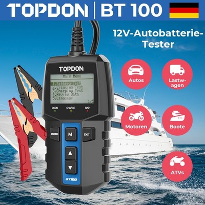 TOPDON BT100 Autobatterietester mit Smart LED-Anzeige, schnell und einfach