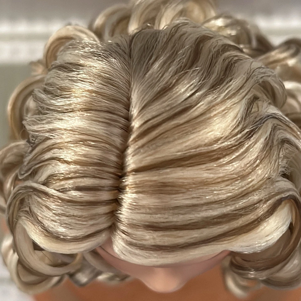 My scene Barbie Doll Head Premium Curly Nylon Reroot Blonde OOAK - Image 3 of 4