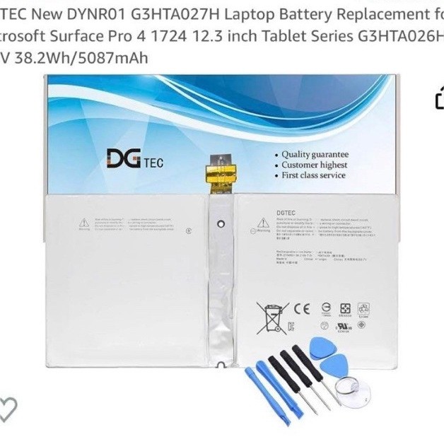 DGTEC Li-Ion Battery 5087mAh 7.5V for Microsoft Surface Pro 4 1724 G3HTA027H