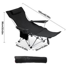 Image of Camping Chairs Folding Reclining Portable Chair with Cup Holder and Carry Bag UK