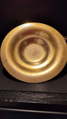 ANTIQUE L.C.T. TIFFANY STUDIOS NY USA BRONZE GOLD DORE #1708 ART CHARGER BOWL