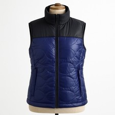 L.L. Bean Women s Quilted Down Puffer Vest DL 603 Black/Deep Navy Size Large