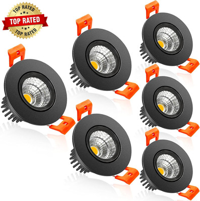 2Inch LED Recessed Ceiling Light, 3W Dimmable LED Downlight, Warm White 3000K, 6