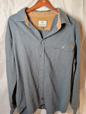 Legendary Whitetails Buck Camp Shirt Mens XL Gray Corduroy Collar Outdoor