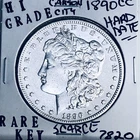 1890 CC MORGAN SILVER DOLLAR HI GRADE GENUINE U.S. MINT RARE KEY COIN 7820