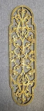 Reclaimed Vintage Decorative Brass Finger Door Plate Victorian Style - 28.5cm