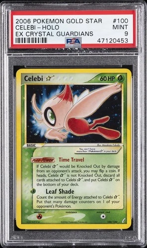 2006 POKEMON EX CRYSTAL GUARDIANS GOLD STAR #100 CELEBI-HOLO PSA 9