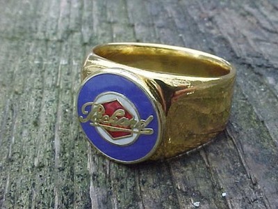 PACKARD SCRIPT HEX LOGO GOLD CHROME RING #11 NOS HI- QUALITY CLASSIC CAR CLASS