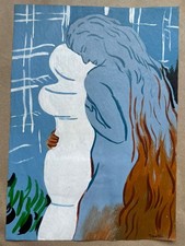 René Magritte disegno quadro su carta vecchia firmato timbrato vintage