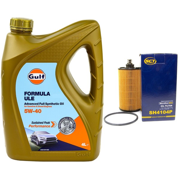 MotoröL Set Gulf Formula ULE 5W-40 4 Liter + ÖLfilter FüR Chevrolet Orlando Trax-image