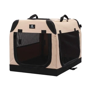 3-Door Portable Soft-Sided Polding Soft Dog Travel Crate Collapsible Pet Kenn...