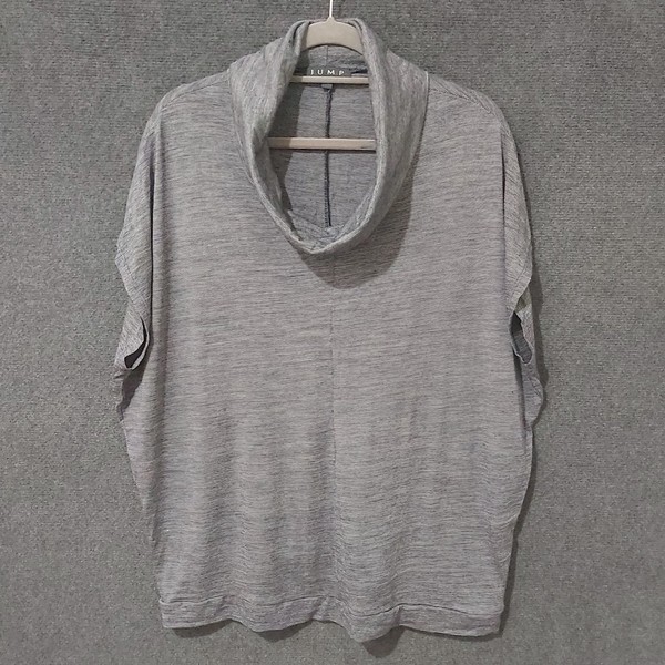 Jump Size XL T-Shirt Black White Stripe Cowl Neck