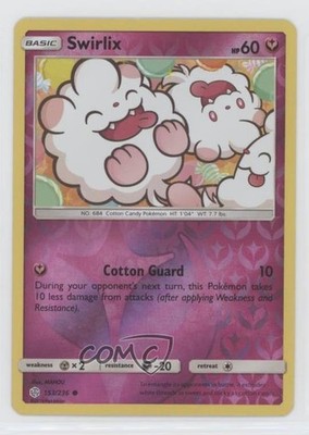 Swirlix Reverse Foil Pokémon Sun & Moon Cosmic Eclipse #153