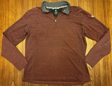 Kuhl Thor Thermo Kore Wool Blend 1/4 Zip Pullover Sweater Jacket Maroon Mens XL