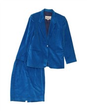 KRIZIA JEANS Womens Velvet 2 Piece Skirt Set IT 42 Medium W26 Blue BJ13