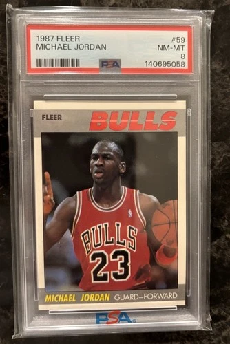 1987 fleer michael jordan 59 psa 8