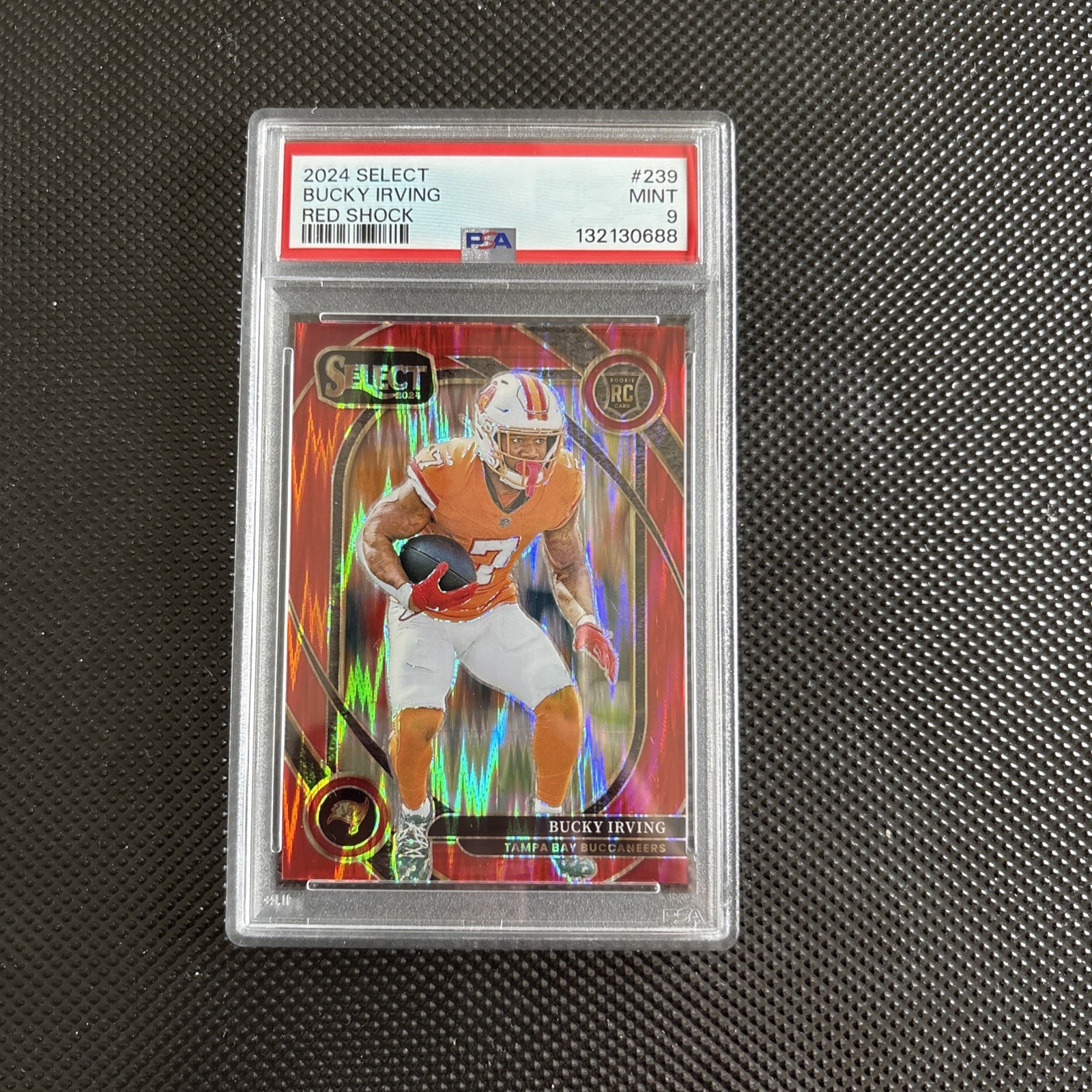 2024 Panini Select - Club Level Bucky Irving Red Shock /249 Prizm (RC) PSA 9