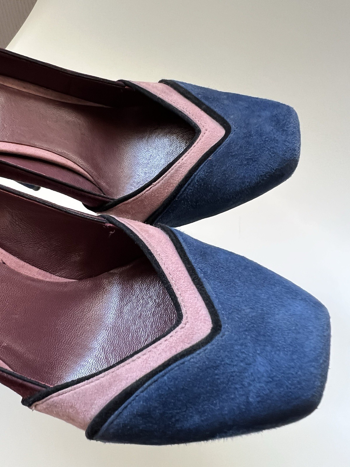 Miu Miu Prada Women's Heels Shoes Suede Multicolored Size 37,5 US 7.5-8.5 thumbnail 11