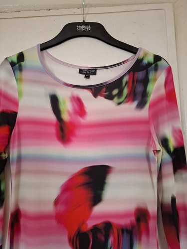 TOPSHOP..MULTICOLOURED STRETCH COLUMN SHEATH DRESS..SIZE 14 - Picture 2 of 4