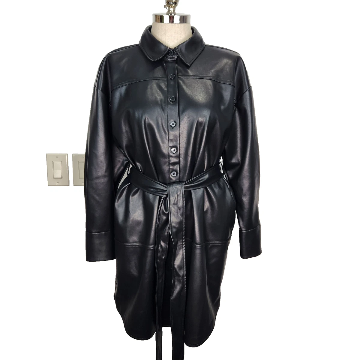 Faux Leather Long Sleeve Plus Size Dresses for Women for sale | eBay