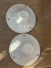 Vintage Art Deco Milk Glass Plafonnier Hanging Ceiling Light Shade Set of Two