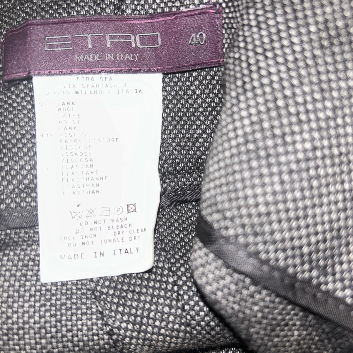 Etro Fine Wool Trouser Any Occasion Dress Pants Women 40 Gray
