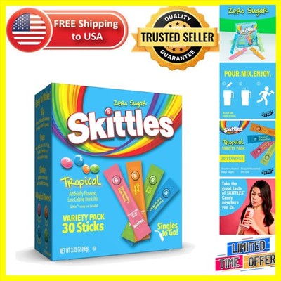 Skittles Singles To Go Tropical Variety - Strawberry, Mango, Kiwi, Pineapple
