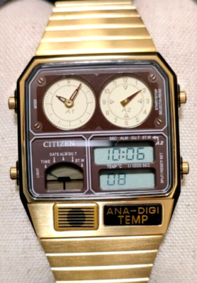 CITIZEN JG2103-72X ANA-DIGI TEMP Gold Men's Watch Authentic