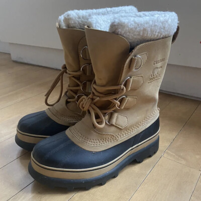 Sorel Caribou Buff Nl1005-280 Brown Leather Snow Boots Sz 8 Womens