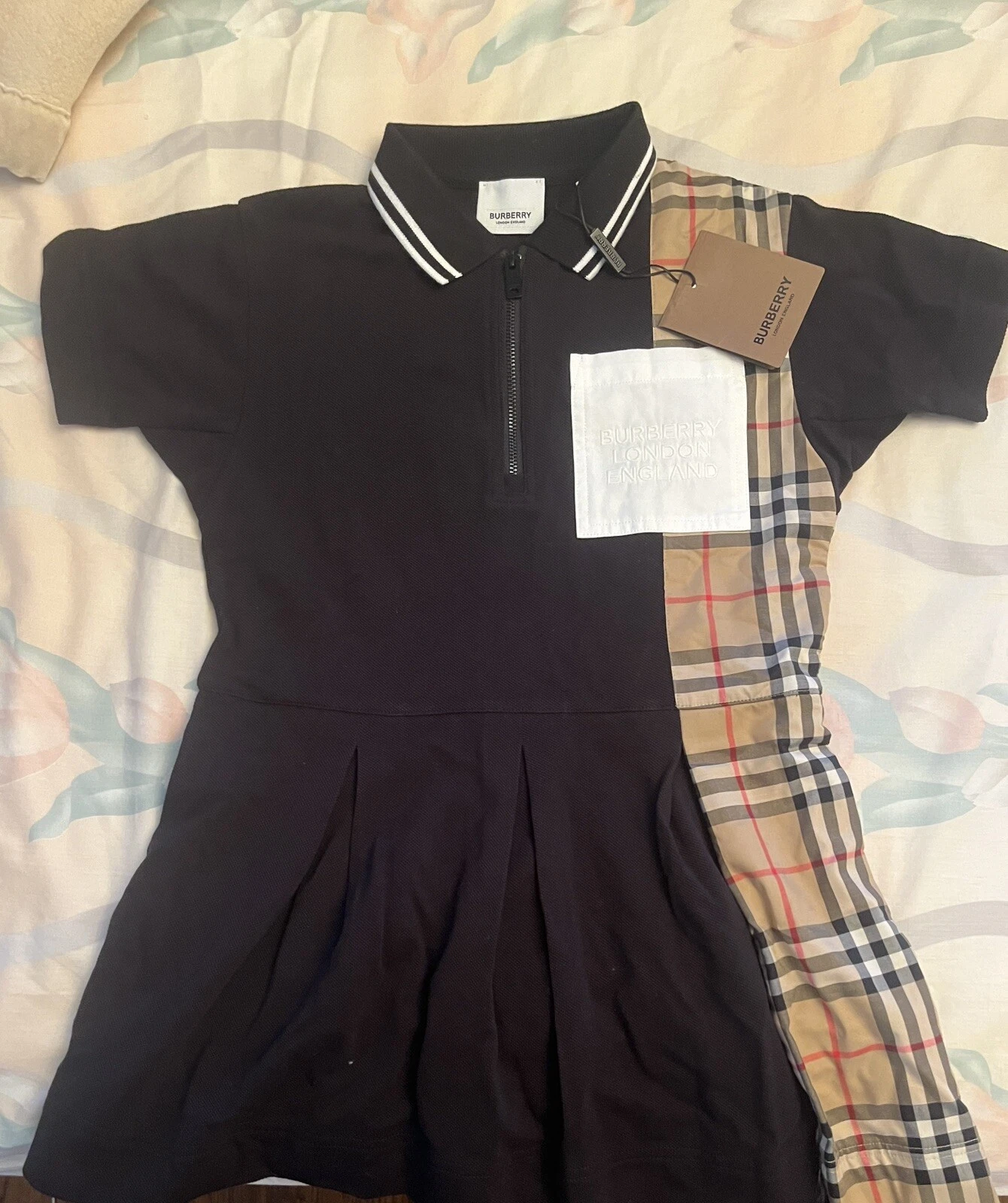 Abito polo Burberry bambina vintage a quadri taglia 6 anni