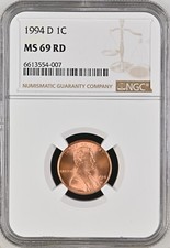 1994-D  1C RD  Lincoln Memorial One Cent  NGC MS69RD  6613554-007