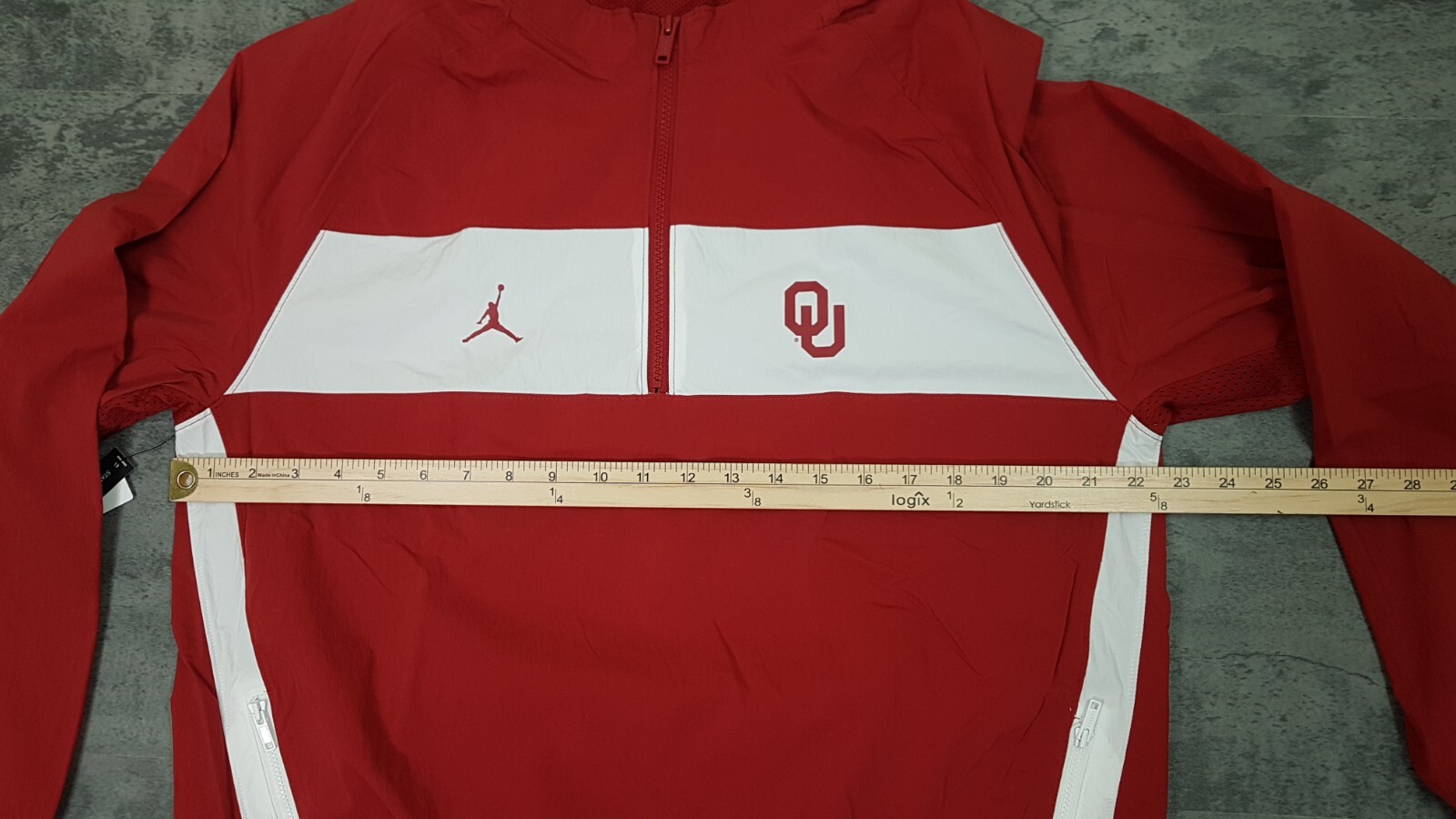 NIKE Air Jordan Oklahoma OU Sooners 1/4 Zip Football Jacket Mens MEDIUM Red thumbnail 6