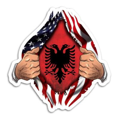 Autocollant Adhésif Drapeau De Durrès (Albanie) – étanche, Pour Voiture Ou Valise