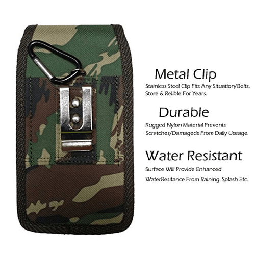 Cell Phone Pouch Tactical Holster Metal Belt Clip Loop Camouflage Case (4 sizes) - Picture 3 of 8