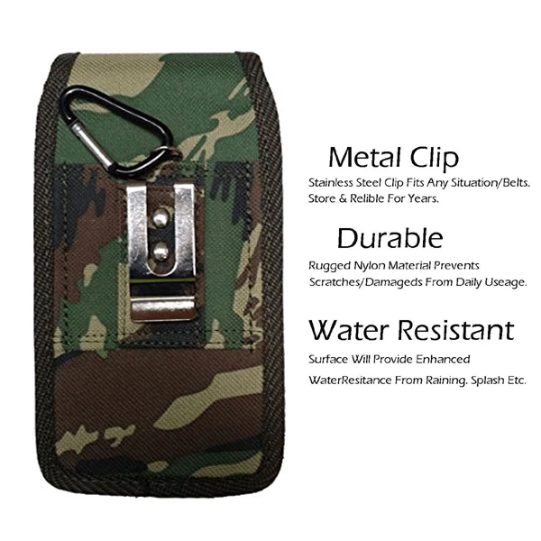 Cell Phone Pouch Tactical Holster Metal Belt Clip Loop Camouflage Case (4 sizes) - Image 3 of 4