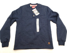 Coleman Henley Shirt Mens S Blue Sherpa Lined Waffle Long Sleeve 1/4 Button