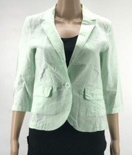 New $205 Frenchi Womens Mint Green Single-button Blazer Sport Coat Jacket Size M