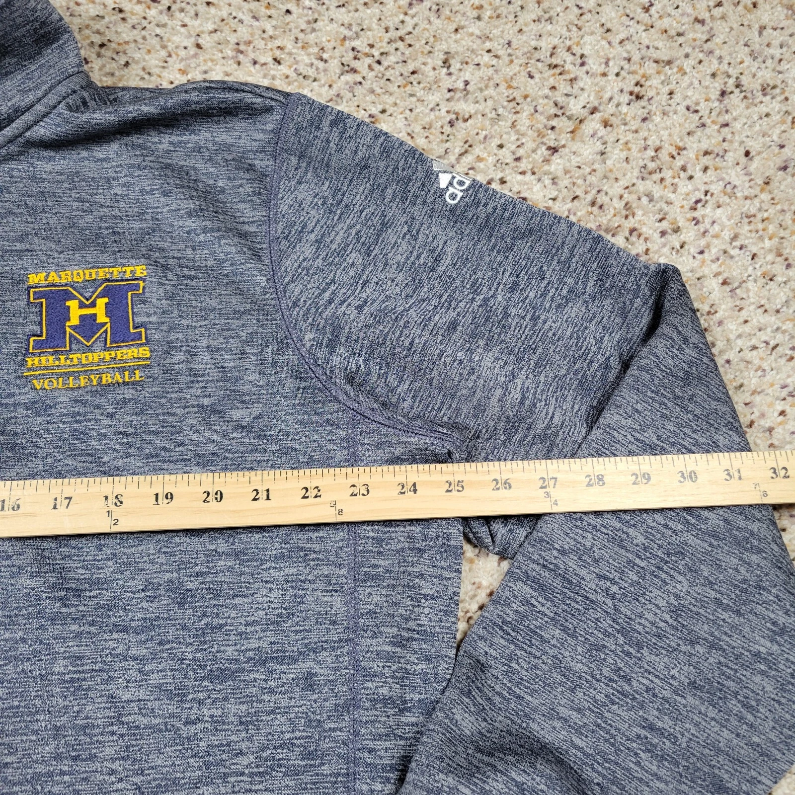 VETEMENTS Adidas Maglione Uomo XL Grigio Quarto Zip Felpa Pullover Atletico Marquette