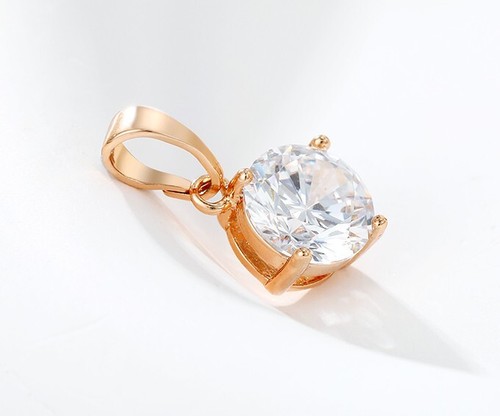 Luxus Damen Halskette Anhänger Kristall Zirkonia Collier 750 Gold 18K vergoldet - Bild 9 von 10