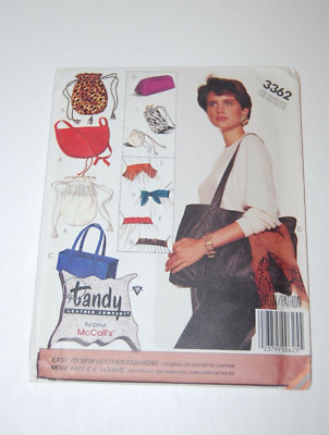 MCCALLS SEWING PATTERN #3362 TANDY LEATHER COMPANY PURSE, BAG, BELT, ETC. UNCUT