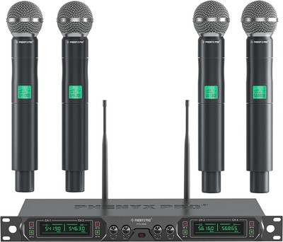 Kabelloses Mikrofonsystem, Phenyx Pro 4-Kanal UHF Kabelloses Mikrofon Set mit Vier