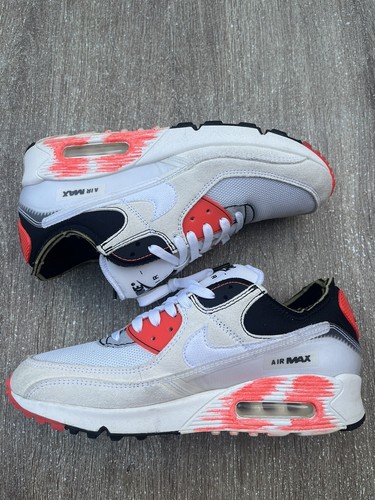 Nike Air Max 90 PRM Archetype Infrared Grey Crimson White DC7856-100 sz 10 - Picture 2 of 5