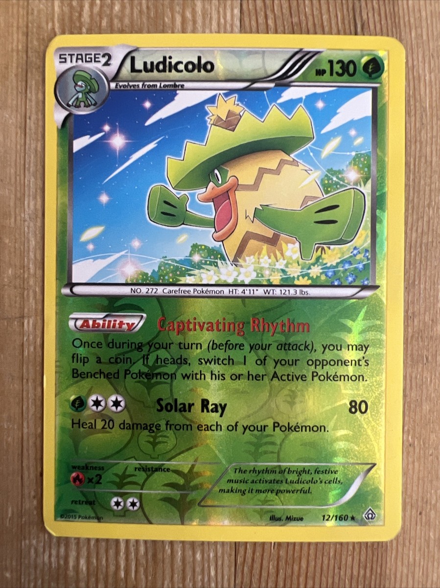 ludicolo pokemon card value Ludicolo - 12/160 - Holo Rare - Reverse Holo MP, English Pokemon Primal  Clash