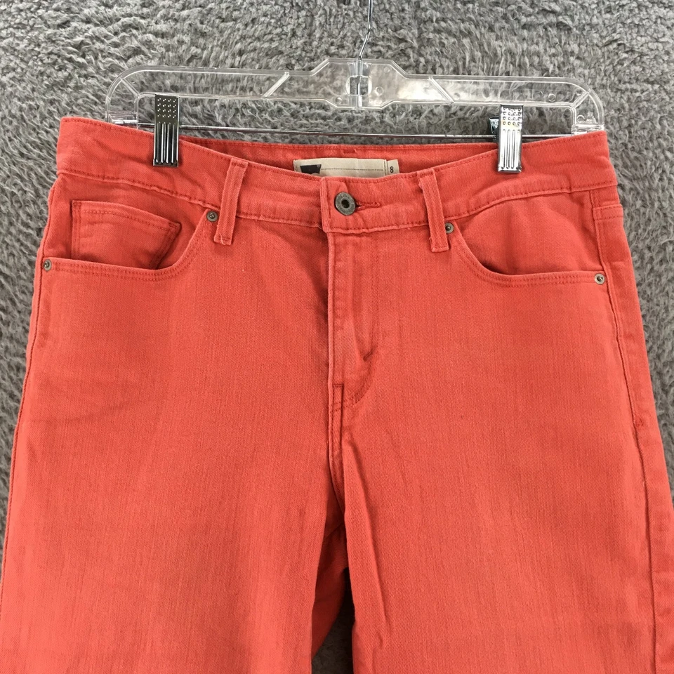 Corto Levis Pedal Skimmer para mujer 8 Coral tiro medio cremallera botón mosca 5 bolsillos puños Foto 2 de 4