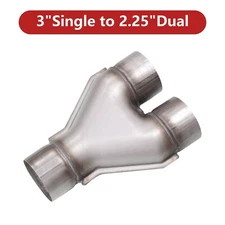 Universal 409 Stainless Exhaust Y Pipe, 3" Single to 2.25" Dual Exhaust muffler