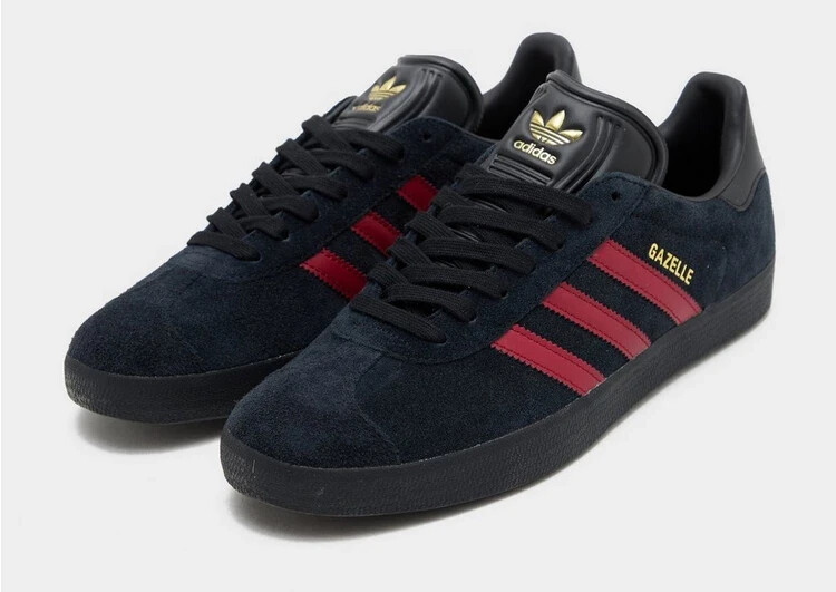 adidas Originals Gazelle Men's Trainers in Black and Burgundy Shoes | eBay