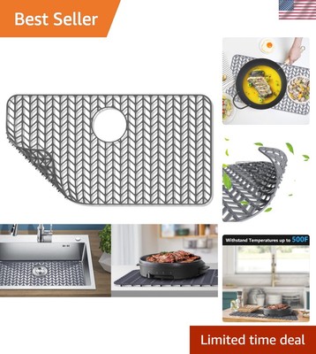 Sink Protectors for Kitchen Sink - 28.4''x 15.2'' Sink Mat - Heat-resistant Eas...