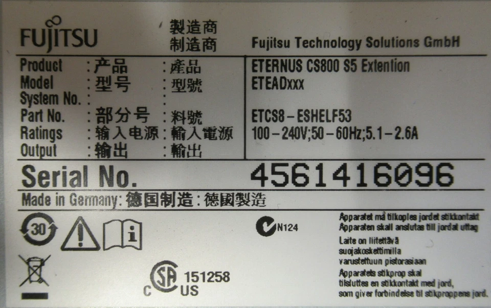 Fujitsu ETERNUS CS800 S5 Extention 2x IOM6 Control 12 x 3.5" SAS Bays 2x PSU - Image 3 of 3