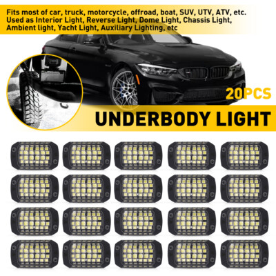 4-20X Pure White LED Rock Lights Waterproof LED Underglow Underbody Glow Lamp PY